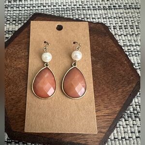 Elegant Teardrop Earrings with Pearl Accents
